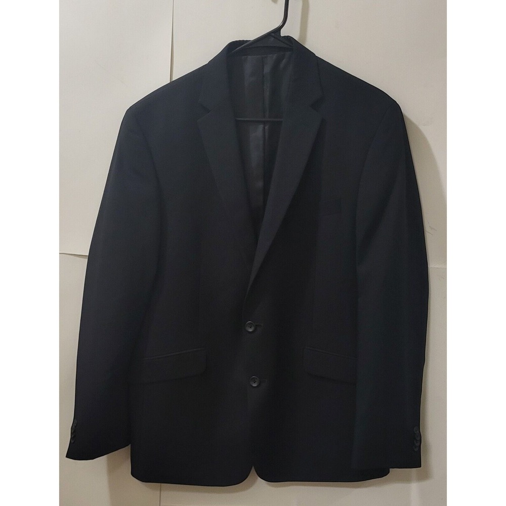 Kenneth Cole Reaction Black Sports Jacket/Blazer Two Button Flat Fr Size 42R/35W